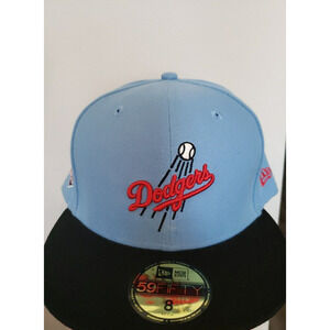 Los Angeles Dodgers Hat Cap 60th Anniversary Patch Blue Size 8 59Fifty New Era